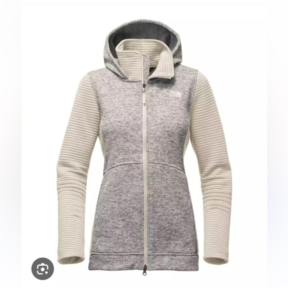 The North‎ Face Indi Women's Gray Full Sleeve Soft Zippered Hooded Jacket Size M